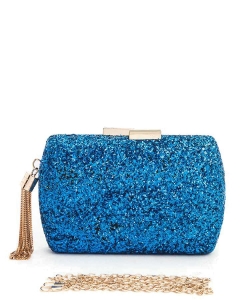 Glitter Iconic Box Clutch Bag 136-F660 BLUE